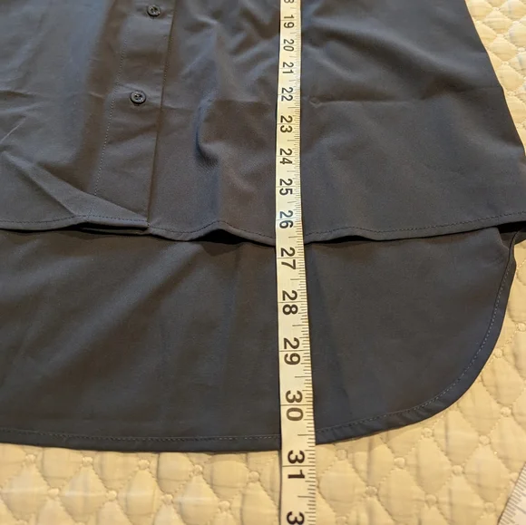 Te Verde Travel Commute Button Down Shirt Blouse Small Gray - Picture 8 of 10